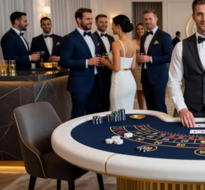 Stanowisko kasynowe z profesjonalnym krupierem podczas eventu firmowego