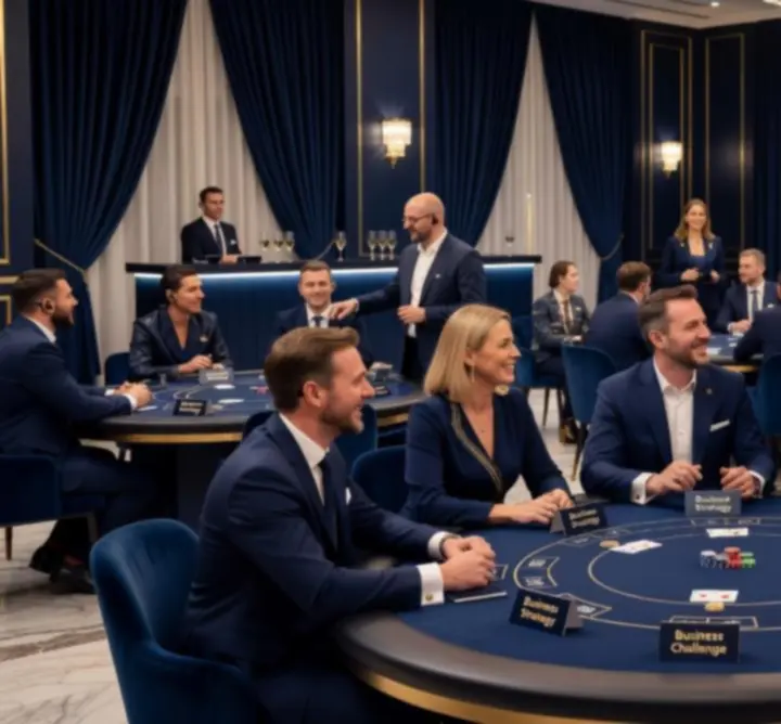 Elegancki event firmowy z atrakcjami w stylu kasyna